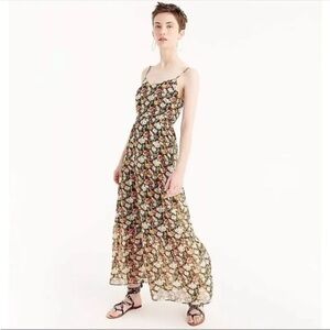 J. Crew Women’s 4 Tall Mercantile Tiered Maxi Dress Sundress Sweet Pea Floral